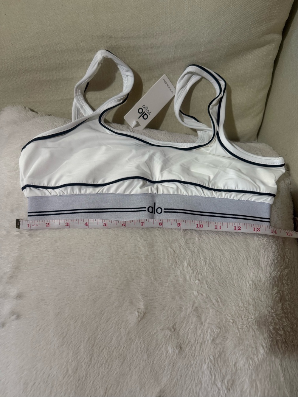 Yoga White Crop Tank with matching pants - Picture 7 of 8
